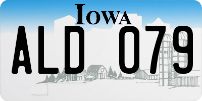 IA license plate ALD079