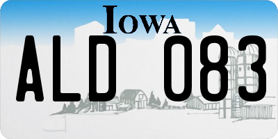 IA license plate ALD083