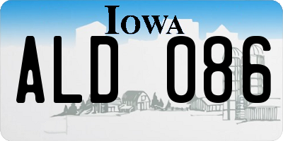 IA license plate ALD086
