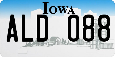 IA license plate ALD088