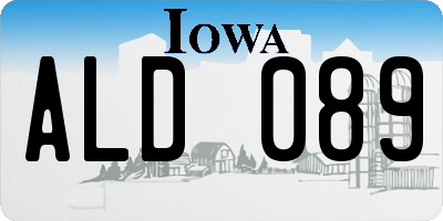 IA license plate ALD089