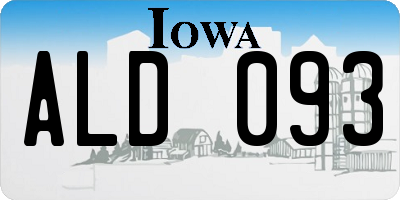 IA license plate ALD093