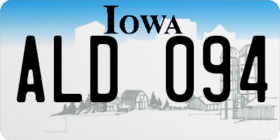 IA license plate ALD094