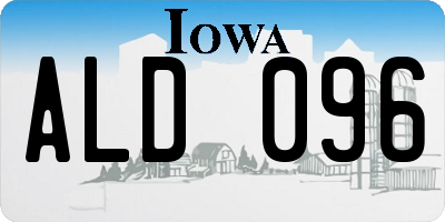 IA license plate ALD096