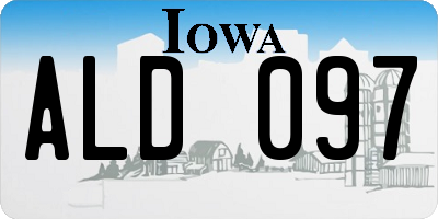 IA license plate ALD097