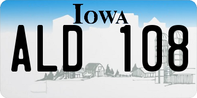 IA license plate ALD108