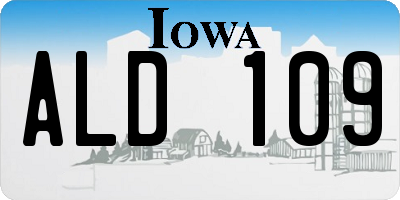 IA license plate ALD109