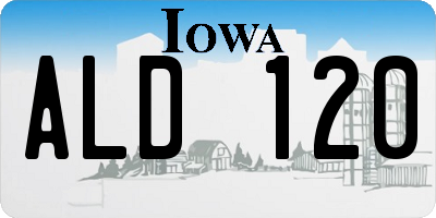 IA license plate ALD120