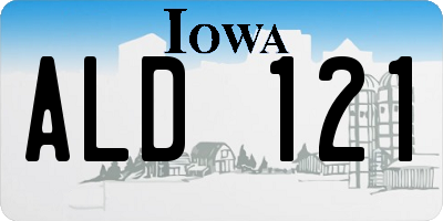 IA license plate ALD121