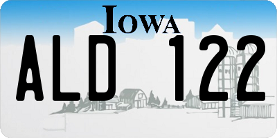 IA license plate ALD122