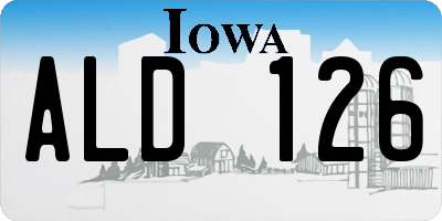 IA license plate ALD126