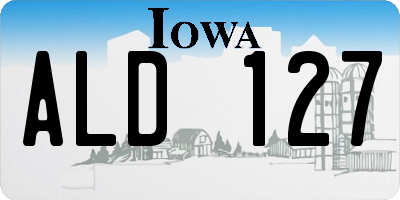 IA license plate ALD127