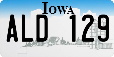 IA license plate ALD129