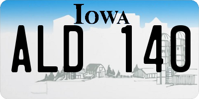 IA license plate ALD140