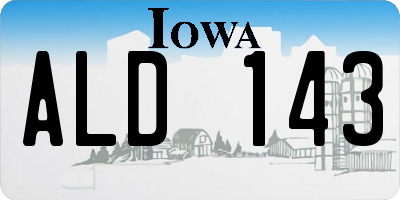 IA license plate ALD143