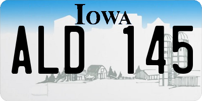 IA license plate ALD145