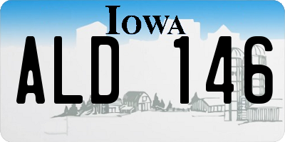 IA license plate ALD146