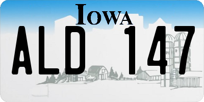 IA license plate ALD147