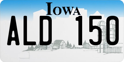 IA license plate ALD150