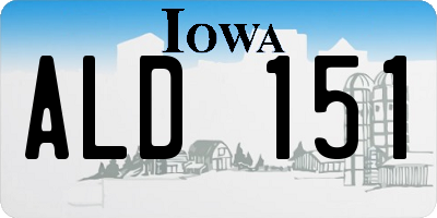 IA license plate ALD151