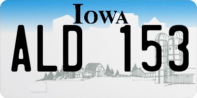 IA license plate ALD153