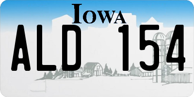 IA license plate ALD154
