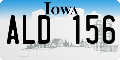 IA license plate ALD156
