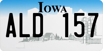 IA license plate ALD157