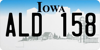 IA license plate ALD158
