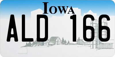 IA license plate ALD166