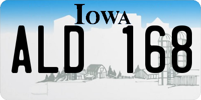 IA license plate ALD168