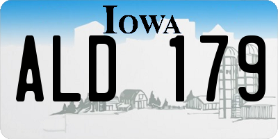IA license plate ALD179