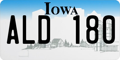 IA license plate ALD180