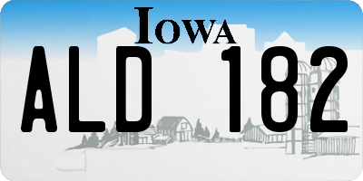 IA license plate ALD182