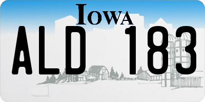 IA license plate ALD183