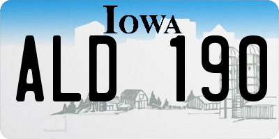IA license plate ALD190