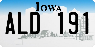 IA license plate ALD191