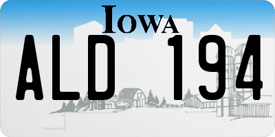 IA license plate ALD194