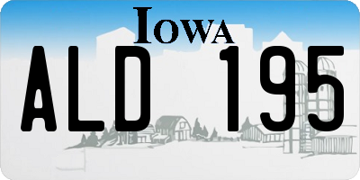 IA license plate ALD195