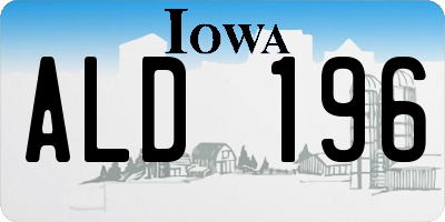IA license plate ALD196