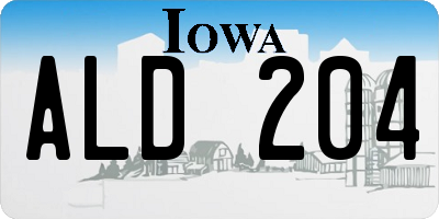 IA license plate ALD204