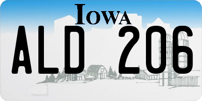 IA license plate ALD206