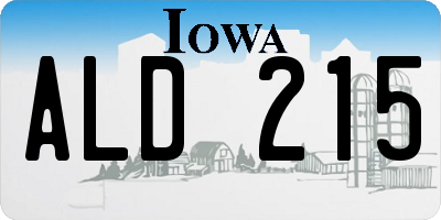 IA license plate ALD215