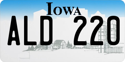 IA license plate ALD220
