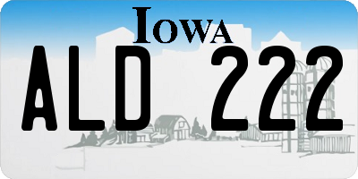 IA license plate ALD222