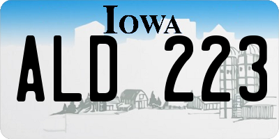 IA license plate ALD223