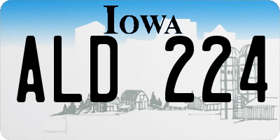 IA license plate ALD224