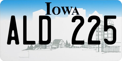 IA license plate ALD225