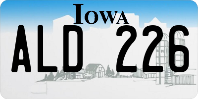 IA license plate ALD226