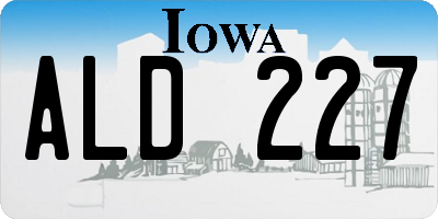 IA license plate ALD227